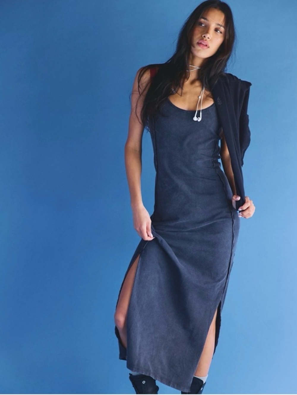 NWOT FP Movement Hot Shot Surf Dress in Charcoal - Sold Out Color!